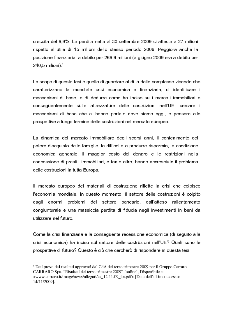 Anteprima della tesi: La crisi globale e il mercato europeo delle attrezzature di costruzione, Pagina 2