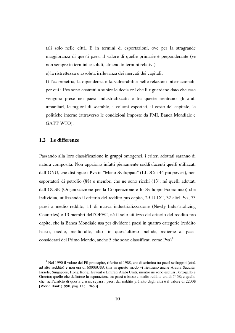 Anteprima della tesi: Interazione economica Nord-Sud e crescita dei Paesi in Via di Sviluppo, Pagina 10