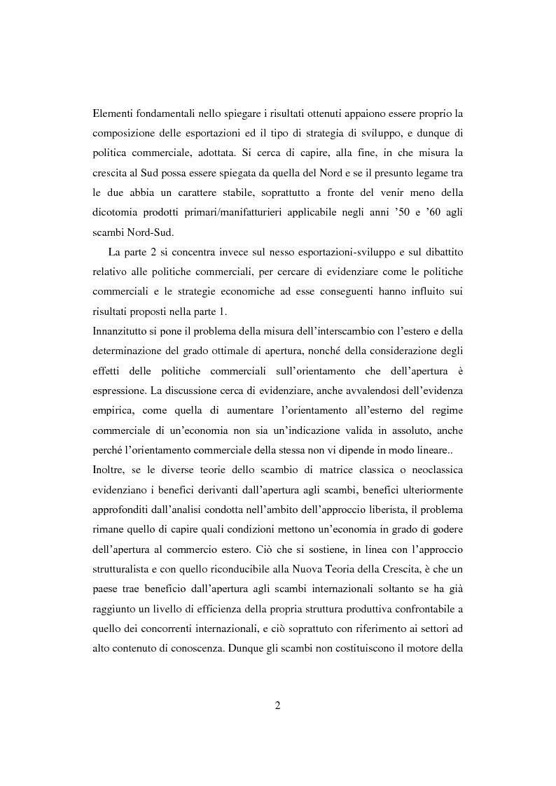 Anteprima della tesi: Interazione economica Nord-Sud e crescita dei Paesi in Via di Sviluppo, Pagina 2
