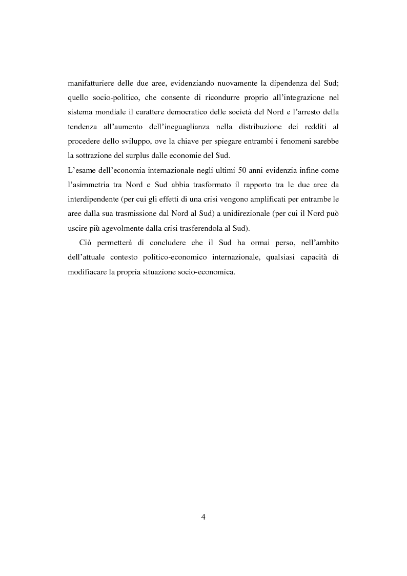 Anteprima della tesi: Interazione economica Nord-Sud e crescita dei Paesi in Via di Sviluppo, Pagina 4
