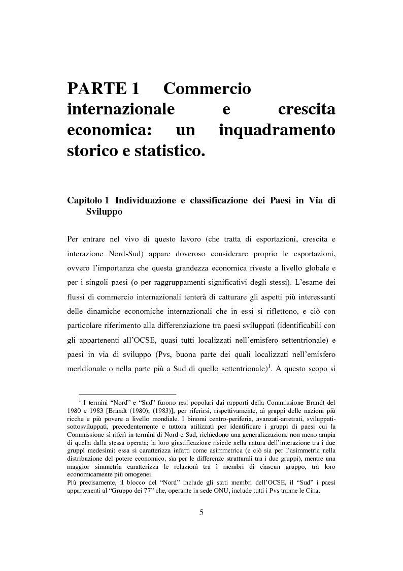 Anteprima della tesi: Interazione economica Nord-Sud e crescita dei Paesi in Via di Sviluppo, Pagina 5