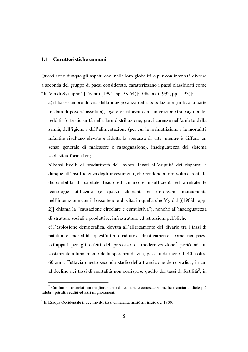 Anteprima della tesi: Interazione economica Nord-Sud e crescita dei Paesi in Via di Sviluppo, Pagina 8