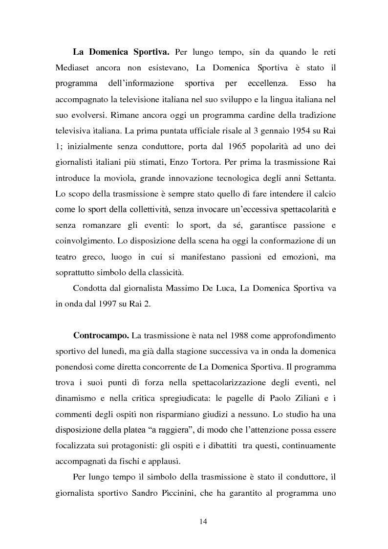 Anteprima della tesi: Il linguaggio della cronaca calcistica in tv: La Domenica Sportiva, Controcampo e Diretta Stadio (2009/2010), Pagina 10