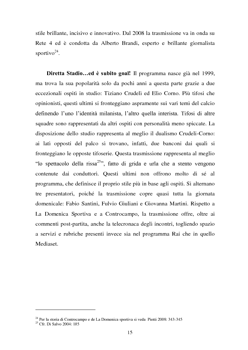 Anteprima della tesi: Il linguaggio della cronaca calcistica in tv: La Domenica Sportiva, Controcampo e Diretta Stadio (2009/2010), Pagina 11