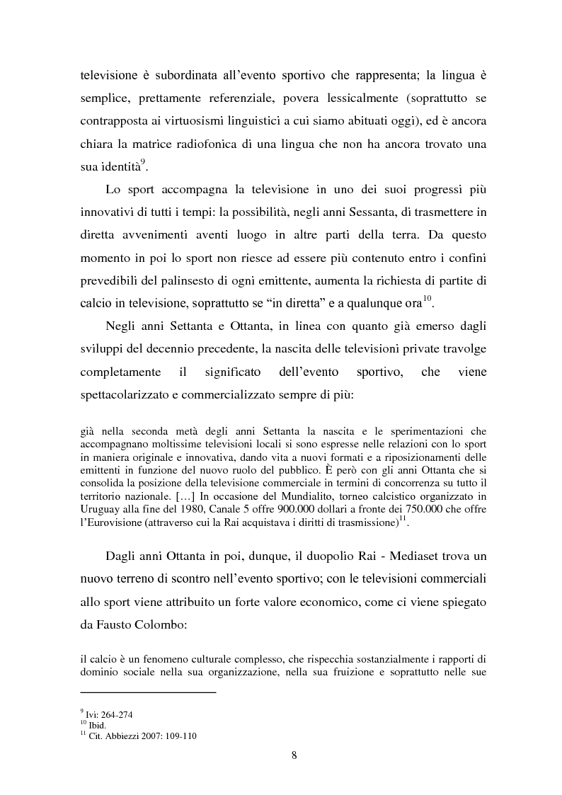 Anteprima della tesi: Il linguaggio della cronaca calcistica in tv: La Domenica Sportiva, Controcampo e Diretta Stadio (2009/2010), Pagina 4