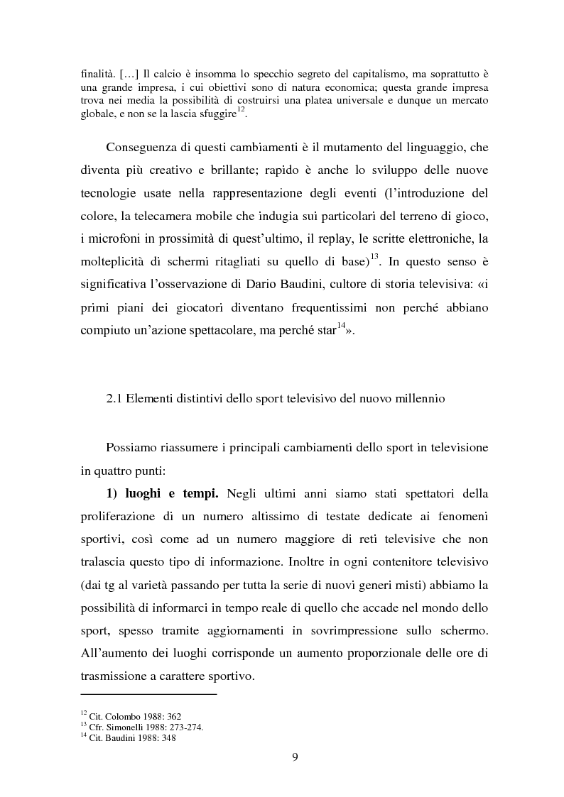 Anteprima della tesi: Il linguaggio della cronaca calcistica in tv: La Domenica Sportiva, Controcampo e Diretta Stadio (2009/2010), Pagina 5