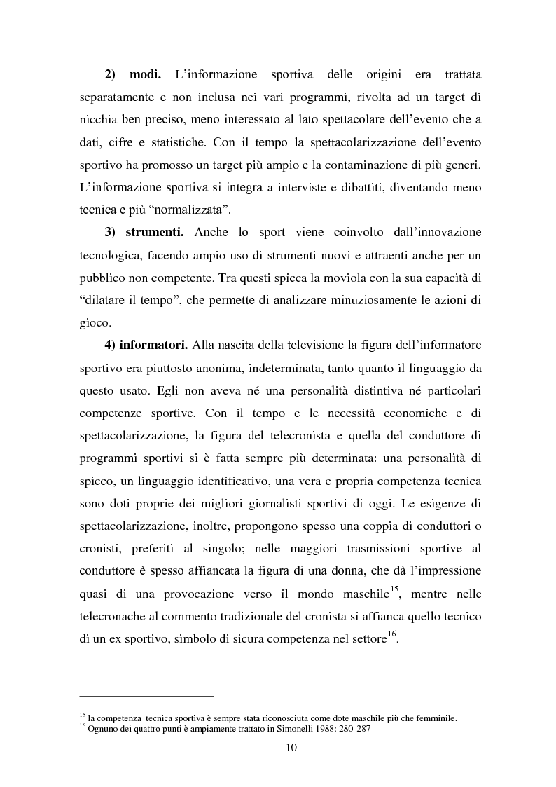 Anteprima della tesi: Il linguaggio della cronaca calcistica in tv: La Domenica Sportiva, Controcampo e Diretta Stadio (2009/2010), Pagina 6