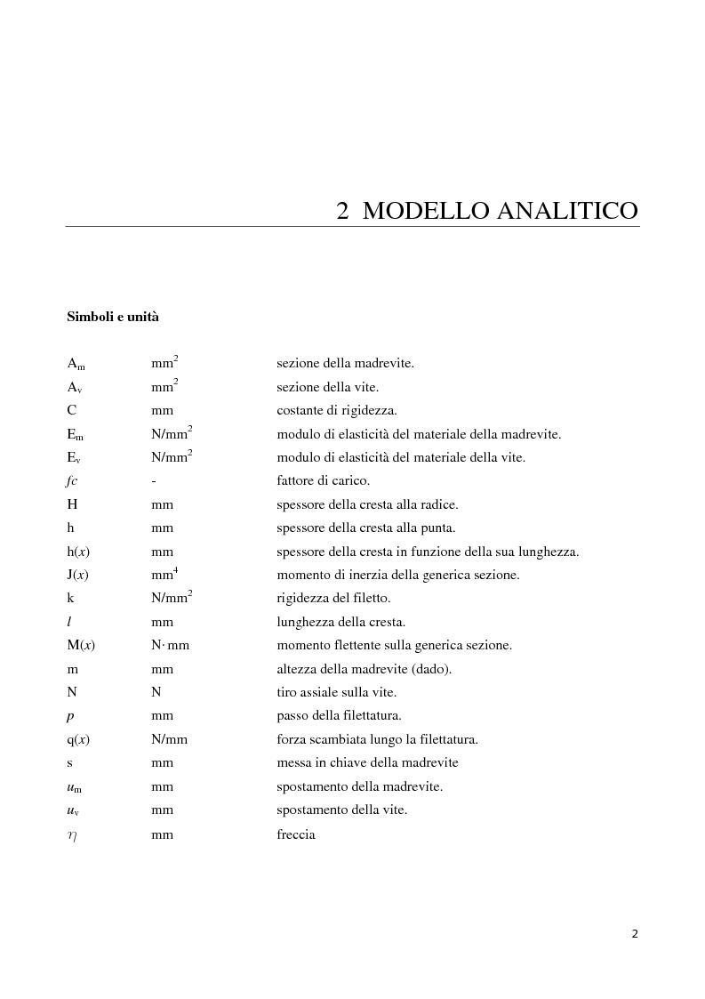Anteprima della tesi: La distribuzione dei carichi nelle giunzioni filettate, Pagina 2