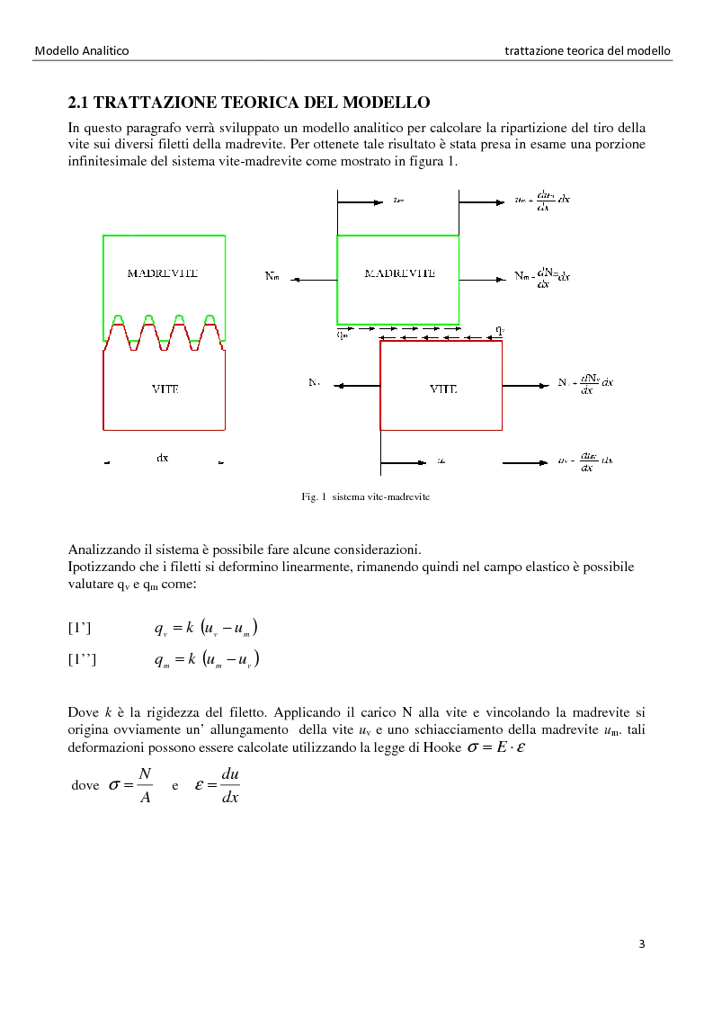 Anteprima della tesi: La distribuzione dei carichi nelle giunzioni filettate, Pagina 3
