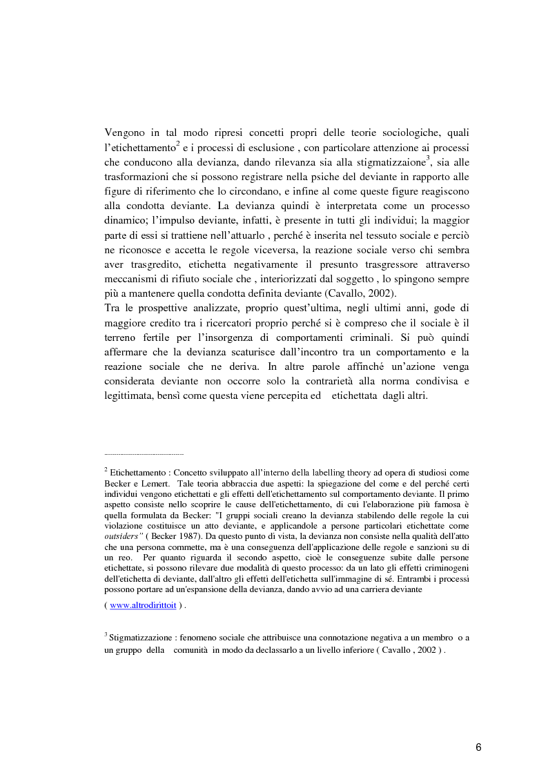 Anteprima della tesi: Il minore dell'area penale e l'inserimento lavorativo nel percorso rieducativo, Pagina 5