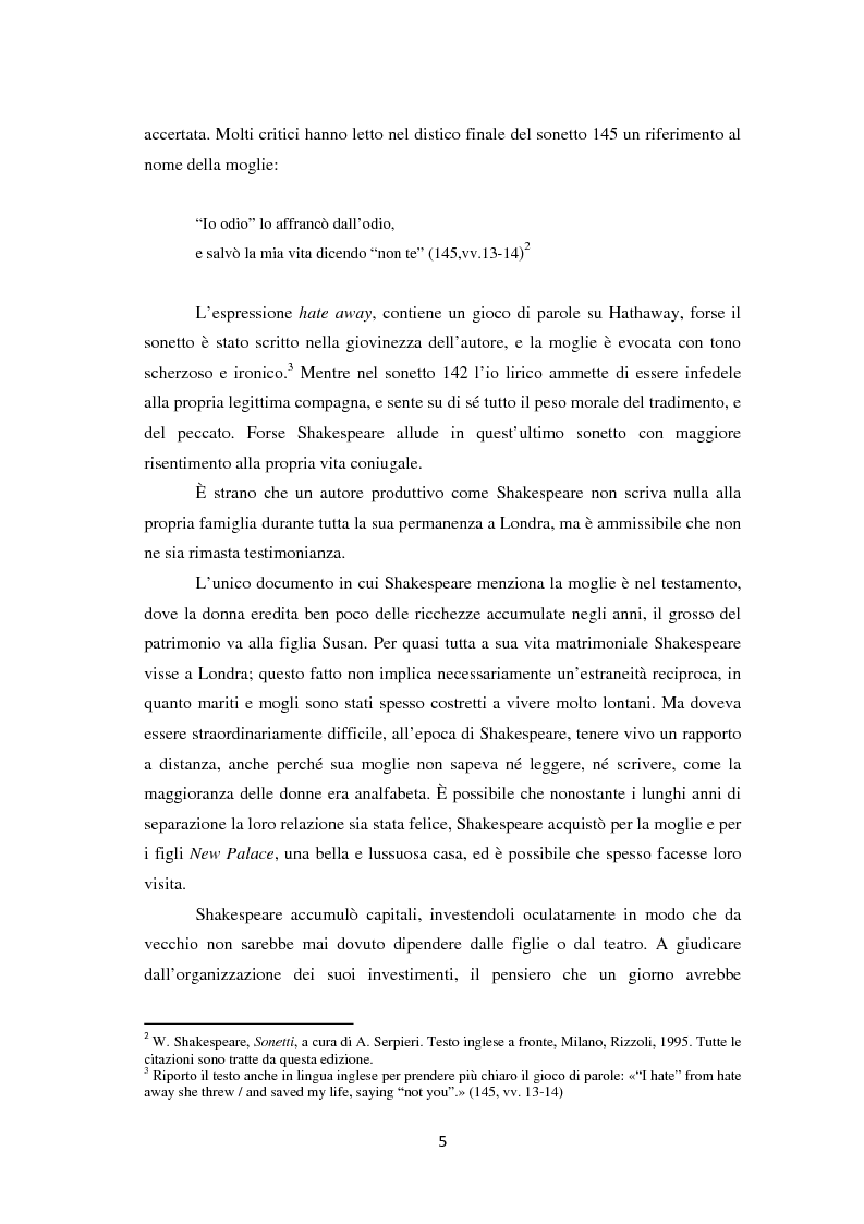 Anteprima della tesi: La metamorfosi della femminilità nei Sonetti, nell’Amleto e nel Macbeth di William Shakespeare, Pagina 5