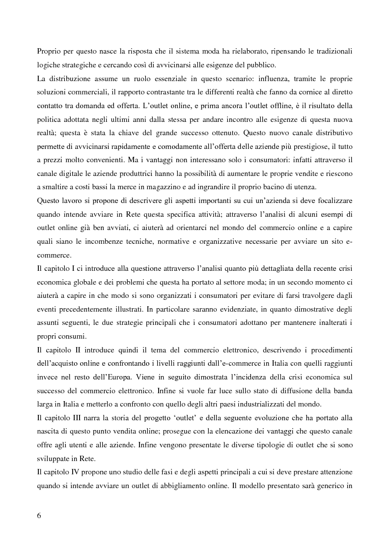Anteprima della tesi: Lo sviluppo di un nuovo canale commerciale: gli outlet elettronici, Pagina 2
