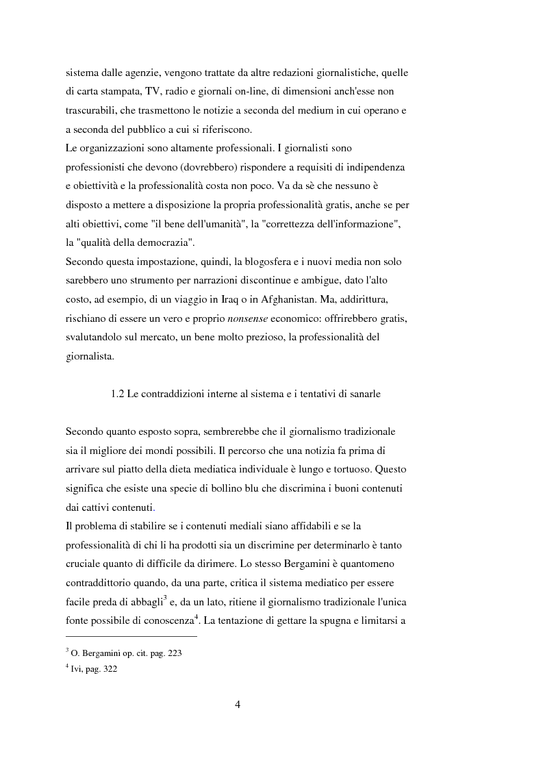 Anteprima della tesi: Tra blog e giornalismo, uno sguardo critico sul mondo dell'informazione in Rete, Pagina 4