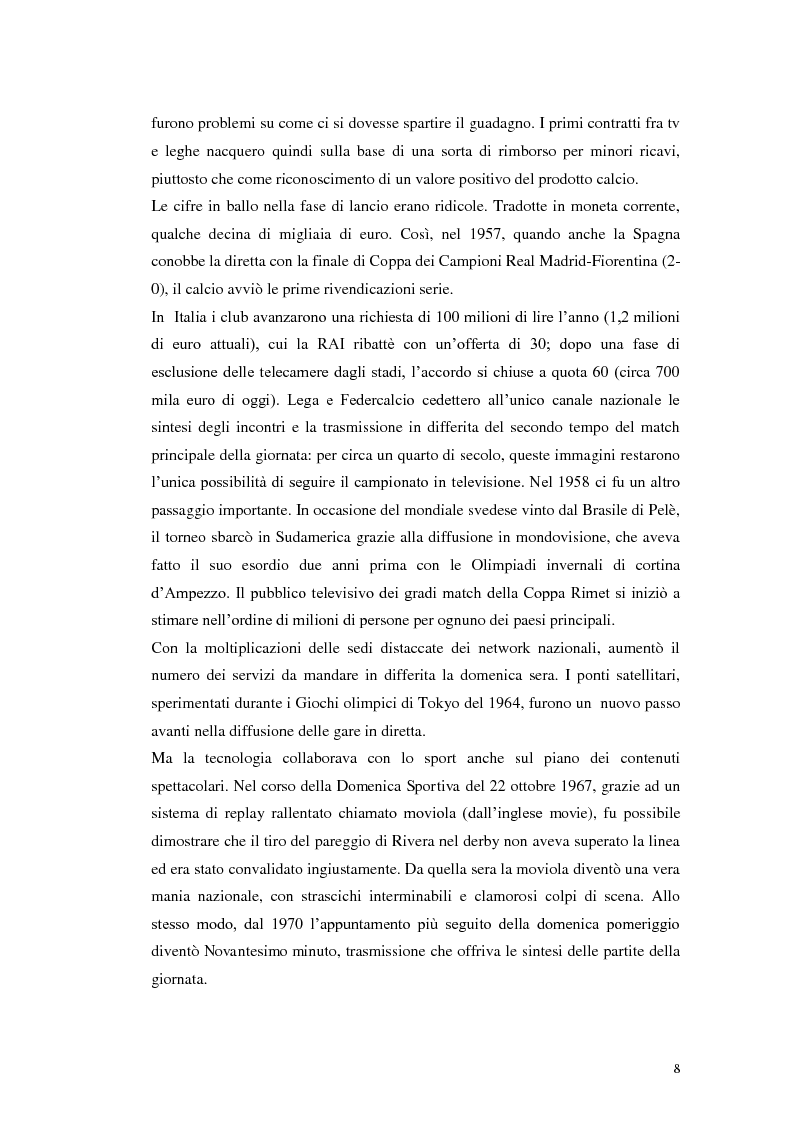 Estratto dalla tesi: Calcio e Tv, tra affari e potere