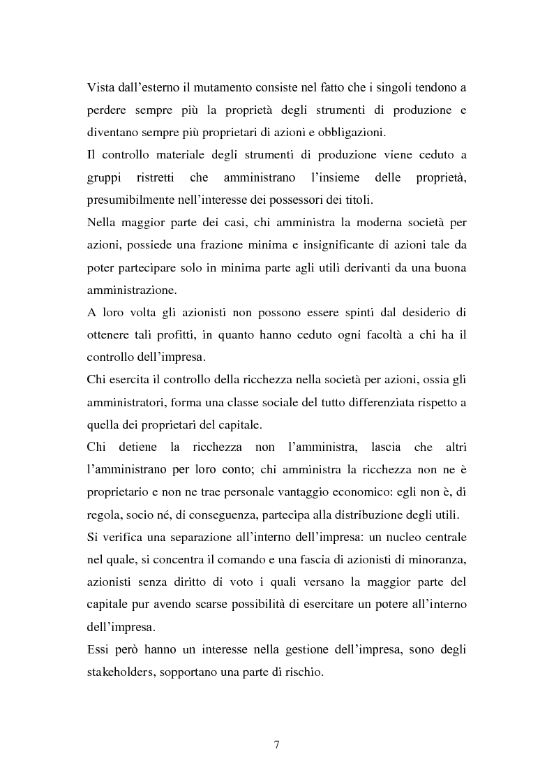 Anteprima della tesi: La separazione tra proprietà e controllo. Il caso Enron., Pagina 8