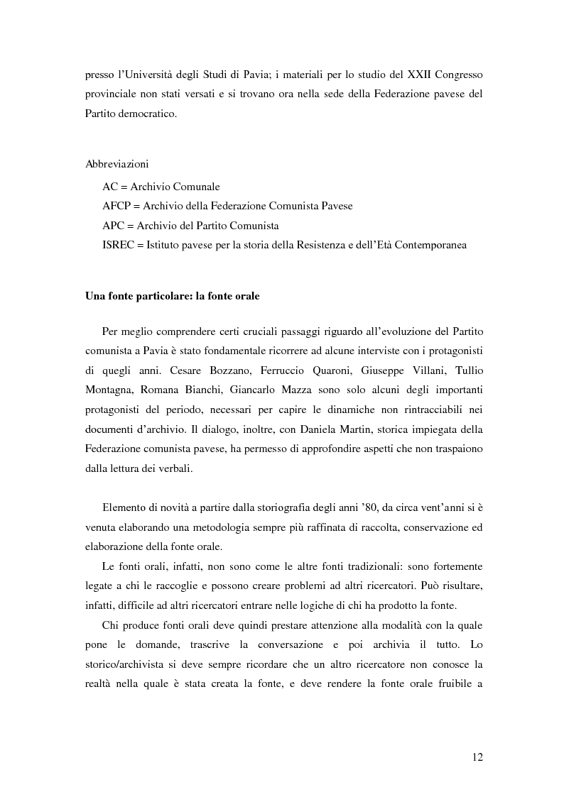 Anteprima della tesi: Dal PCI al PDS. Il caso pavese, Pagina 10