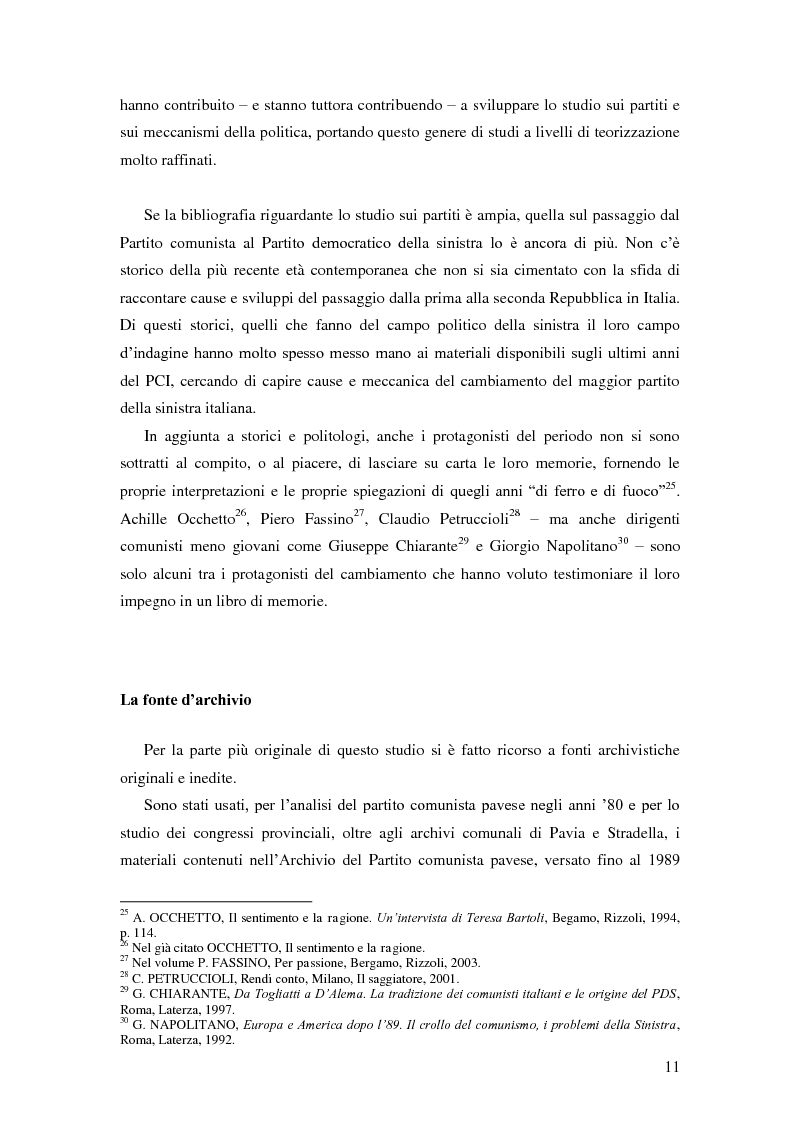 Anteprima della tesi: Dal PCI al PDS. Il caso pavese, Pagina 9