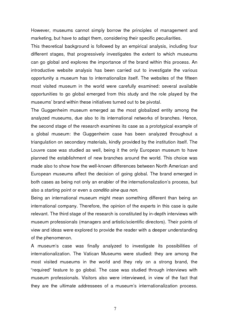 Anteprima della tesi: Museums Going Global? Lights and Shadows of Leveraging a Museum Brand Internationally, Pagina 2