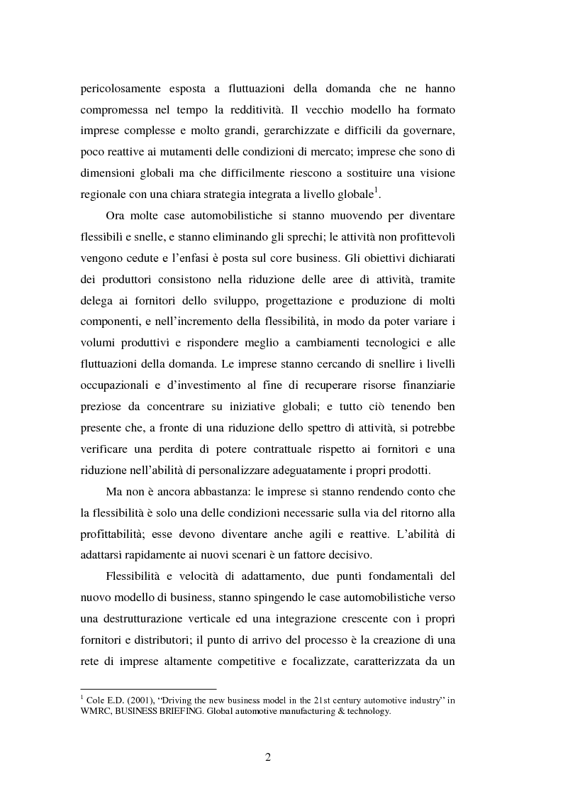 Anteprima della tesi: Le strategie di internazionalizzazione nel settore della componentistica auto: il caso Brembo, Pagina 2