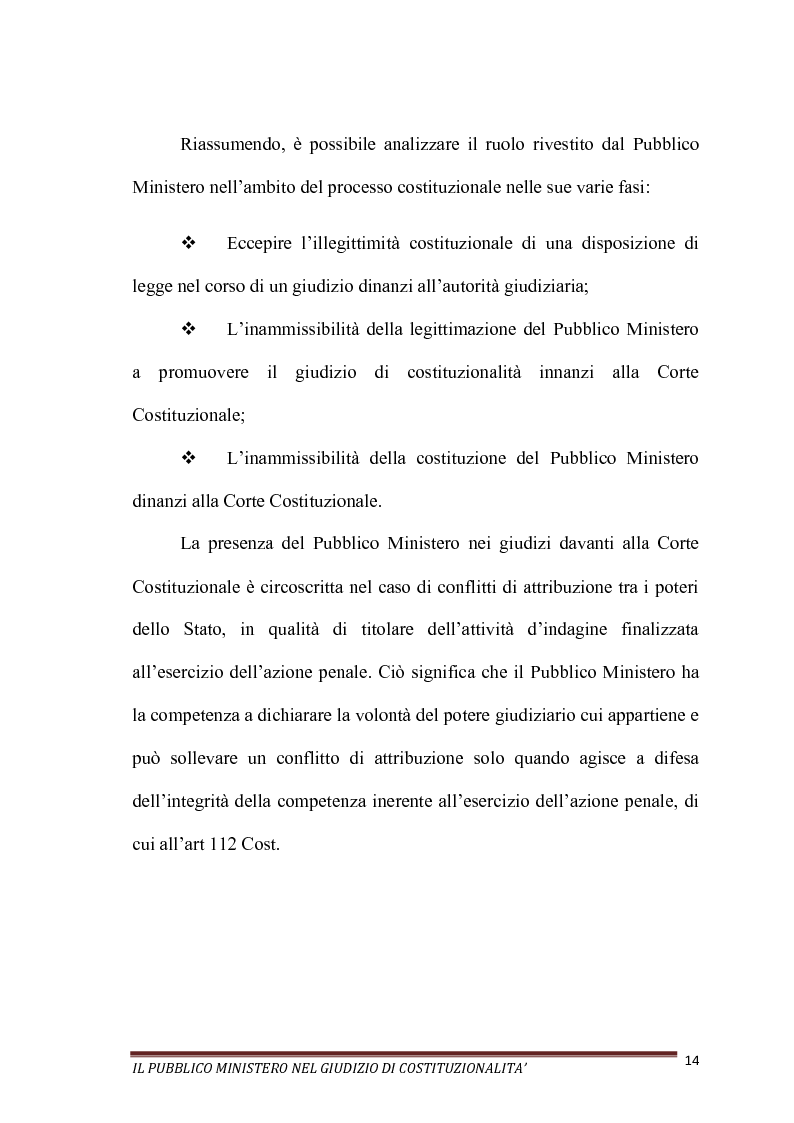 Anteprima della tesi: Il Pubblico Ministero nel giudizio di costituzionalità, Pagina 14