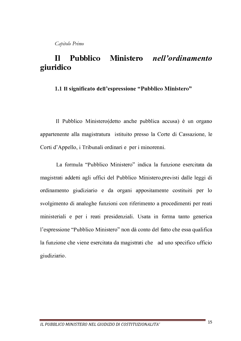 Anteprima della tesi: Il Pubblico Ministero nel giudizio di costituzionalità, Pagina 15