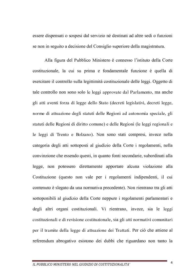 Anteprima della tesi: Il Pubblico Ministero nel giudizio di costituzionalità, Pagina 4
