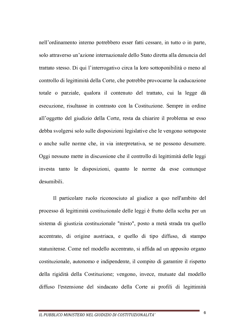 Anteprima della tesi: Il Pubblico Ministero nel giudizio di costituzionalità, Pagina 6