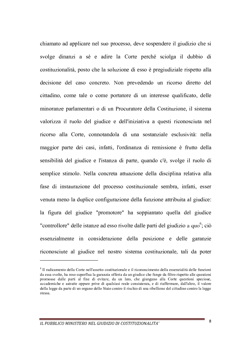 Anteprima della tesi: Il Pubblico Ministero nel giudizio di costituzionalità, Pagina 8