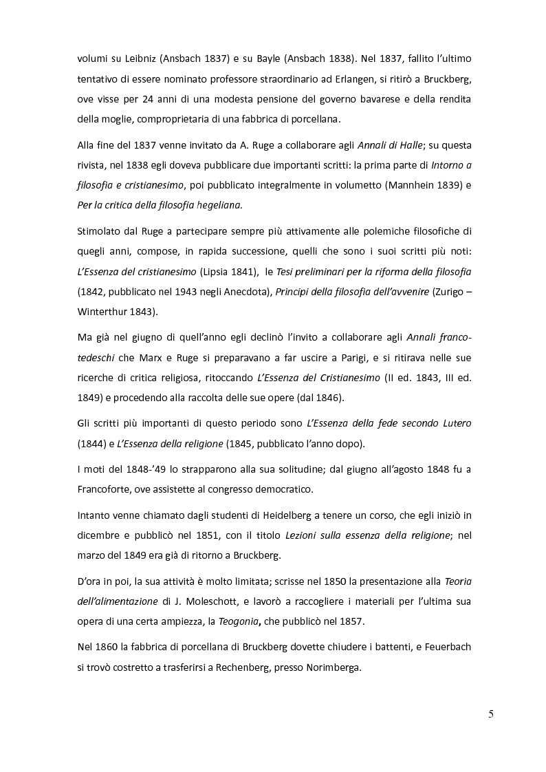 Anteprima della tesi: Teologia e antropologia nell'Essenza del cristianesimo di Ludwig Feuerbach, Pagina 2