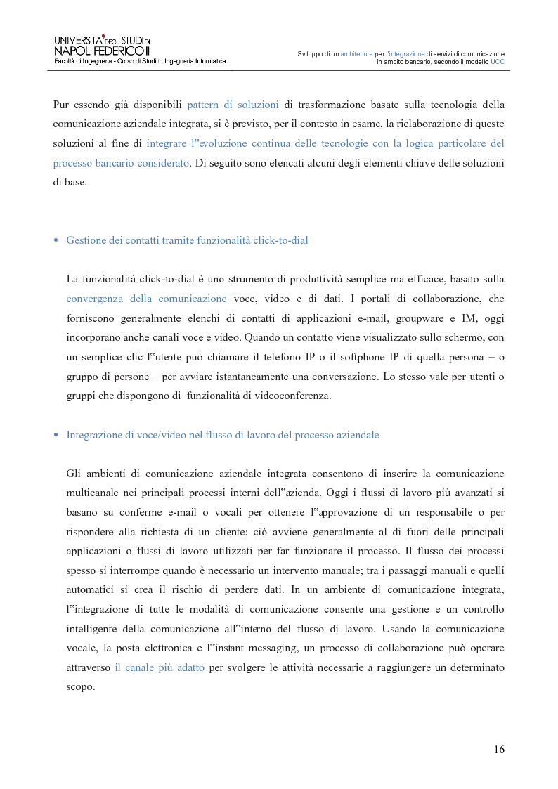 Anteprima della tesi: Sviluppo di un’architettura per l’integrazione di servizi di comunicazione in ambito bancario, secondo il modello UCC, Pagina 11