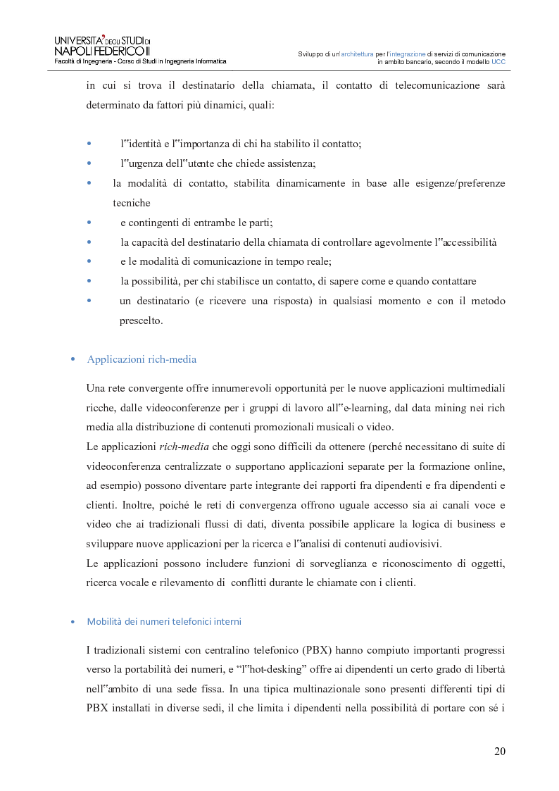 Anteprima della tesi: Sviluppo di un’architettura per l’integrazione di servizi di comunicazione in ambito bancario, secondo il modello UCC, Pagina 15