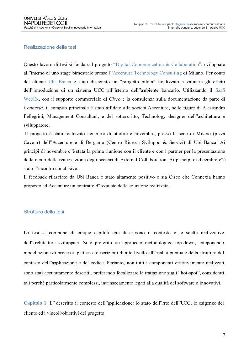 Anteprima della tesi: Sviluppo di un’architettura per l’integrazione di servizi di comunicazione in ambito bancario, secondo il modello UCC, Pagina 2