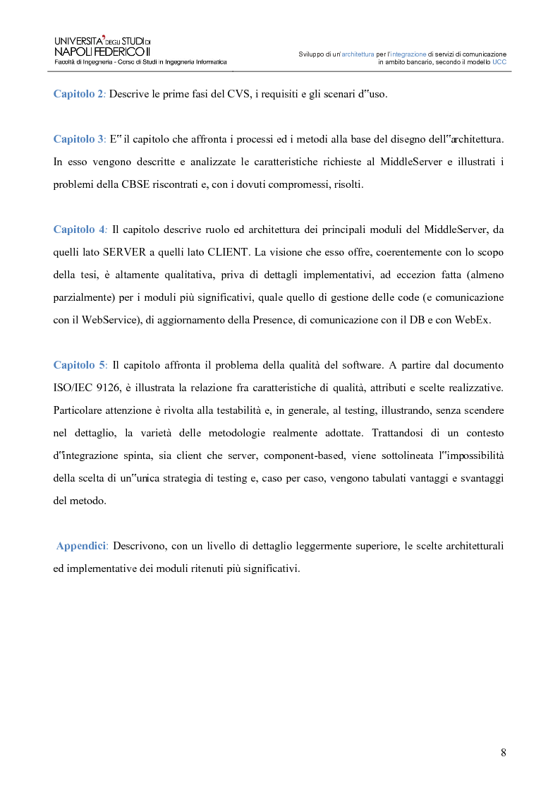 Anteprima della tesi: Sviluppo di un’architettura per l’integrazione di servizi di comunicazione in ambito bancario, secondo il modello UCC, Pagina 3