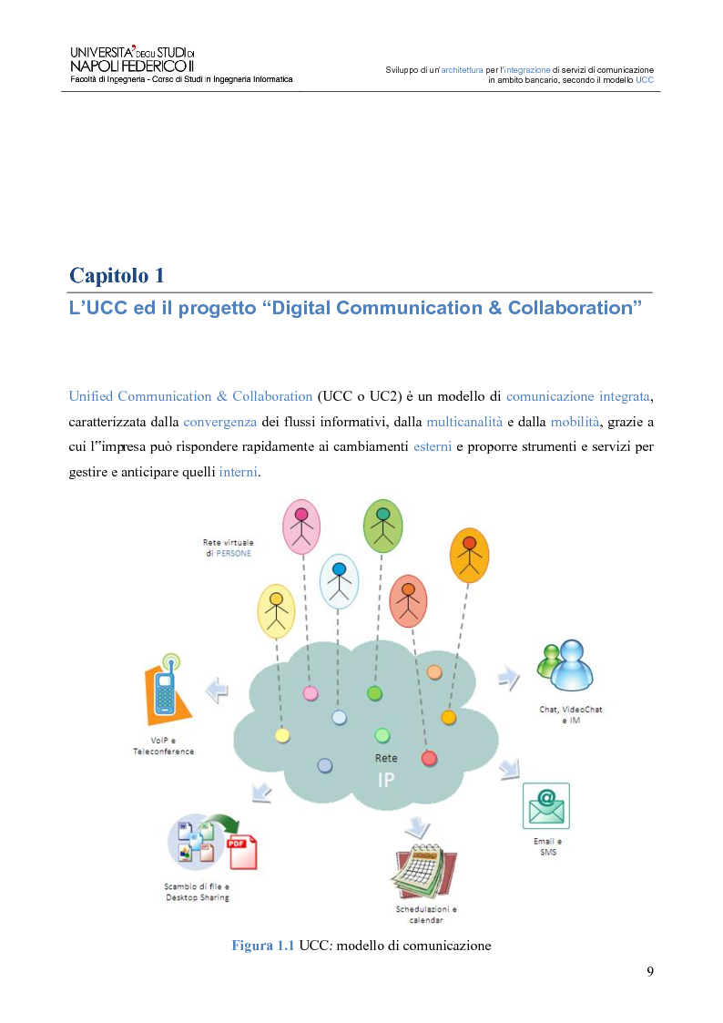 Anteprima della tesi: Sviluppo di un’architettura per l’integrazione di servizi di comunicazione in ambito bancario, secondo il modello UCC, Pagina 4