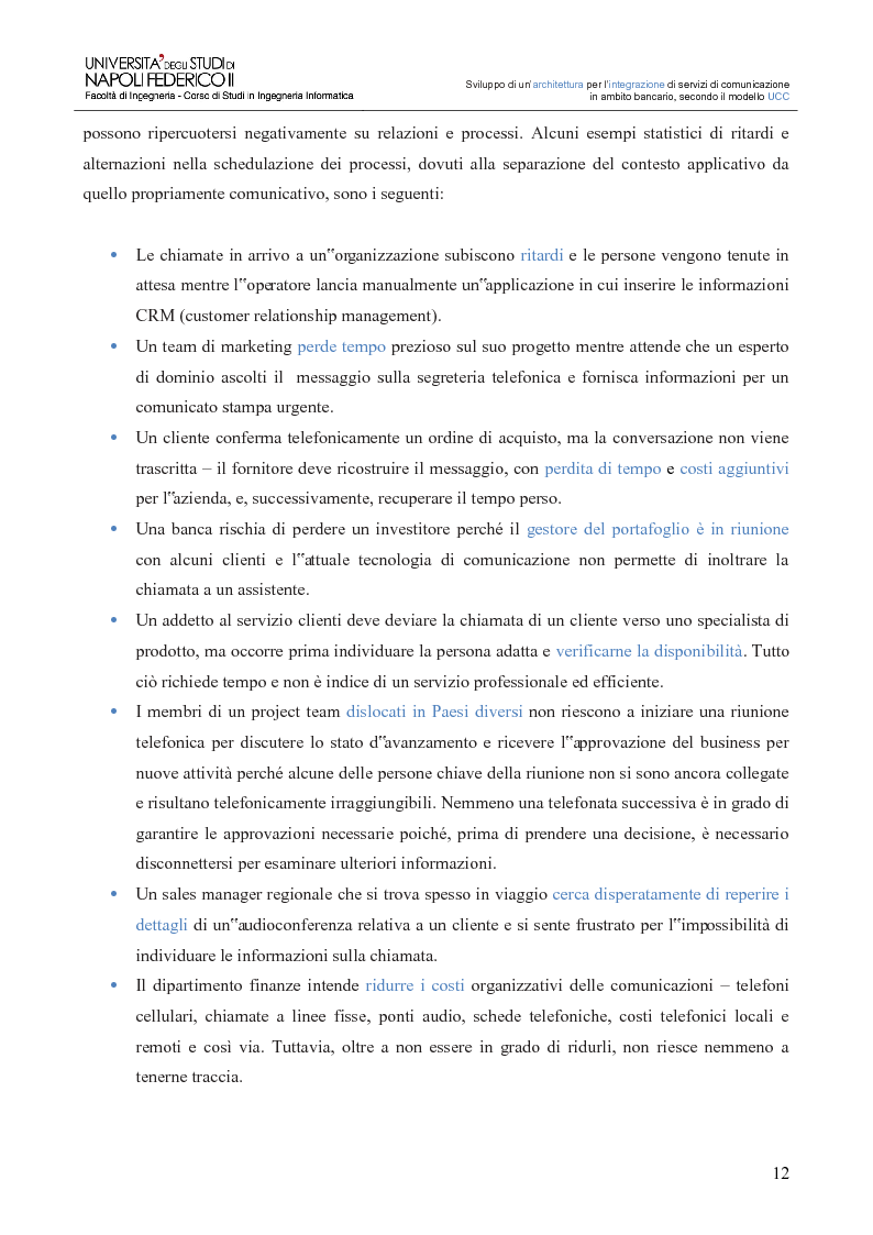Anteprima della tesi: Sviluppo di un’architettura per l’integrazione di servizi di comunicazione in ambito bancario, secondo il modello UCC, Pagina 7
