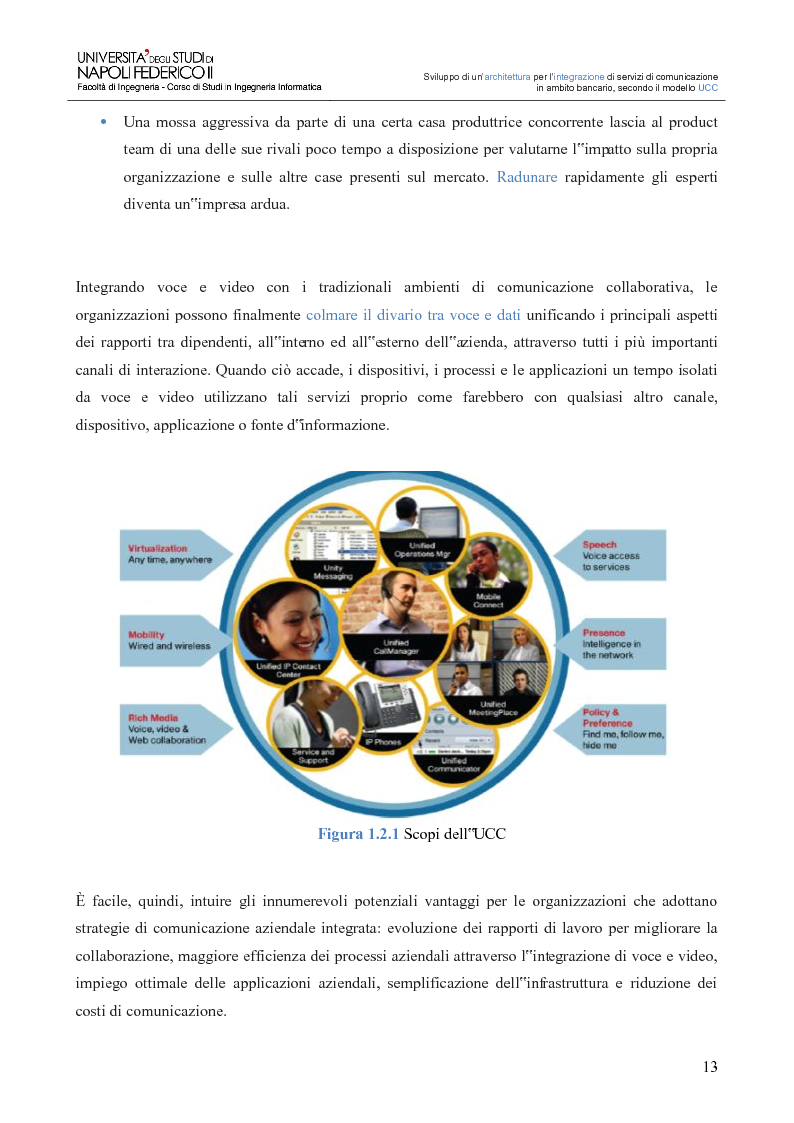 Anteprima della tesi: Sviluppo di un’architettura per l’integrazione di servizi di comunicazione in ambito bancario, secondo il modello UCC, Pagina 8