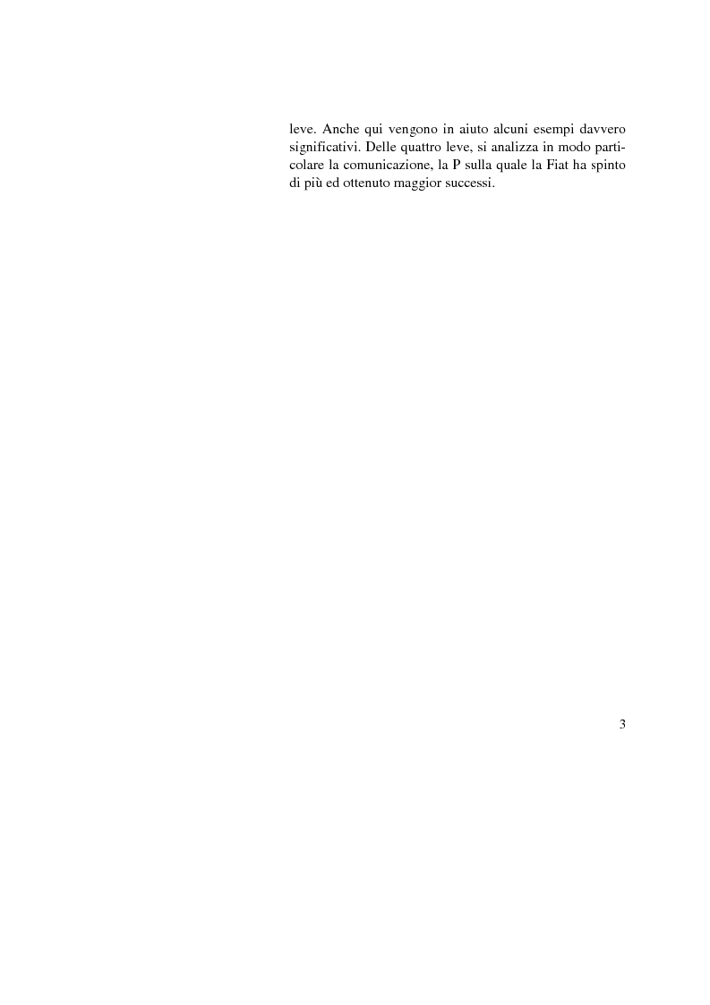 Anteprima della tesi: Il marketing mix nel comparto automobilistico. L'analisi del case study Fiat., Pagina 3