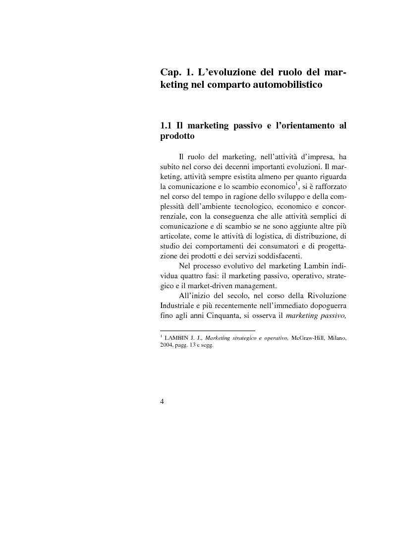 Anteprima della tesi: Il marketing mix nel comparto automobilistico. L'analisi del case study Fiat., Pagina 4