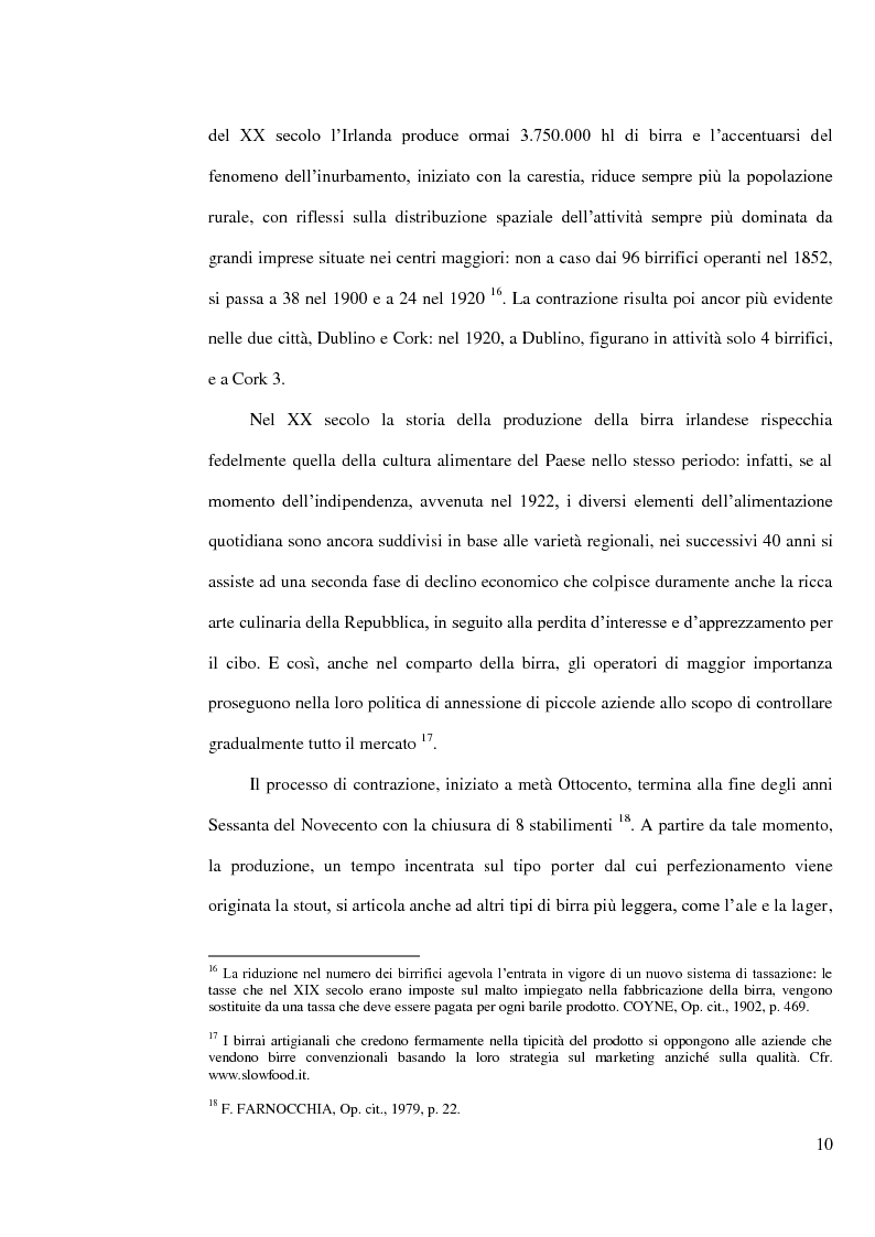 Anteprima della tesi: L'industria della birra nella Repubblica d'Irlanda con particolare riferimento al caso Guinness, Pagina 9