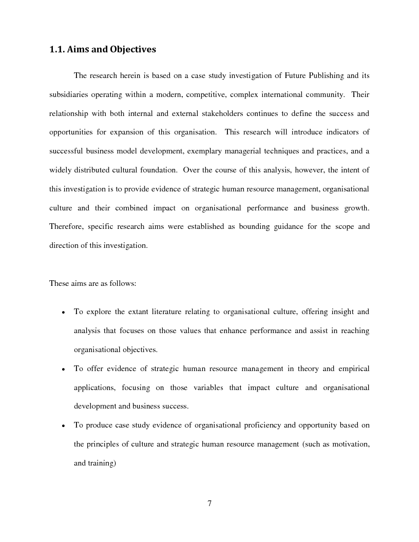 Anteprima della tesi: An Exploration of the Connection between Human Resource Management and Organizational Culture to Enable Business Success and Growth in the UK Magazine Publishing Industry - A Case Study of Future Plc, Pagina 2