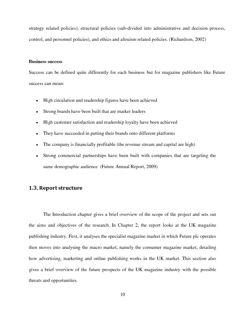 Anteprima della tesi: An Exploration of the Connection between Human Resource Management and Organizational Culture to Enable Business Success and Growth in the UK Magazine Publishing Industry - A Case Study of Future Plc, Pagina 5
