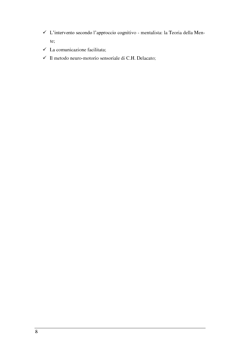 Anteprima della tesi: L'autismo infantile: intervento comportamentale precoce e integrazione scolastica per il bambino autistico e/o con disturbo pervasivo dello sviluppo, Pagina 4