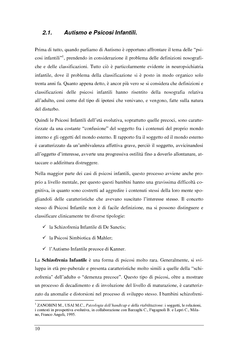 Anteprima della tesi: L'autismo infantile: intervento comportamentale precoce e integrazione scolastica per il bambino autistico e/o con disturbo pervasivo dello sviluppo, Pagina 6