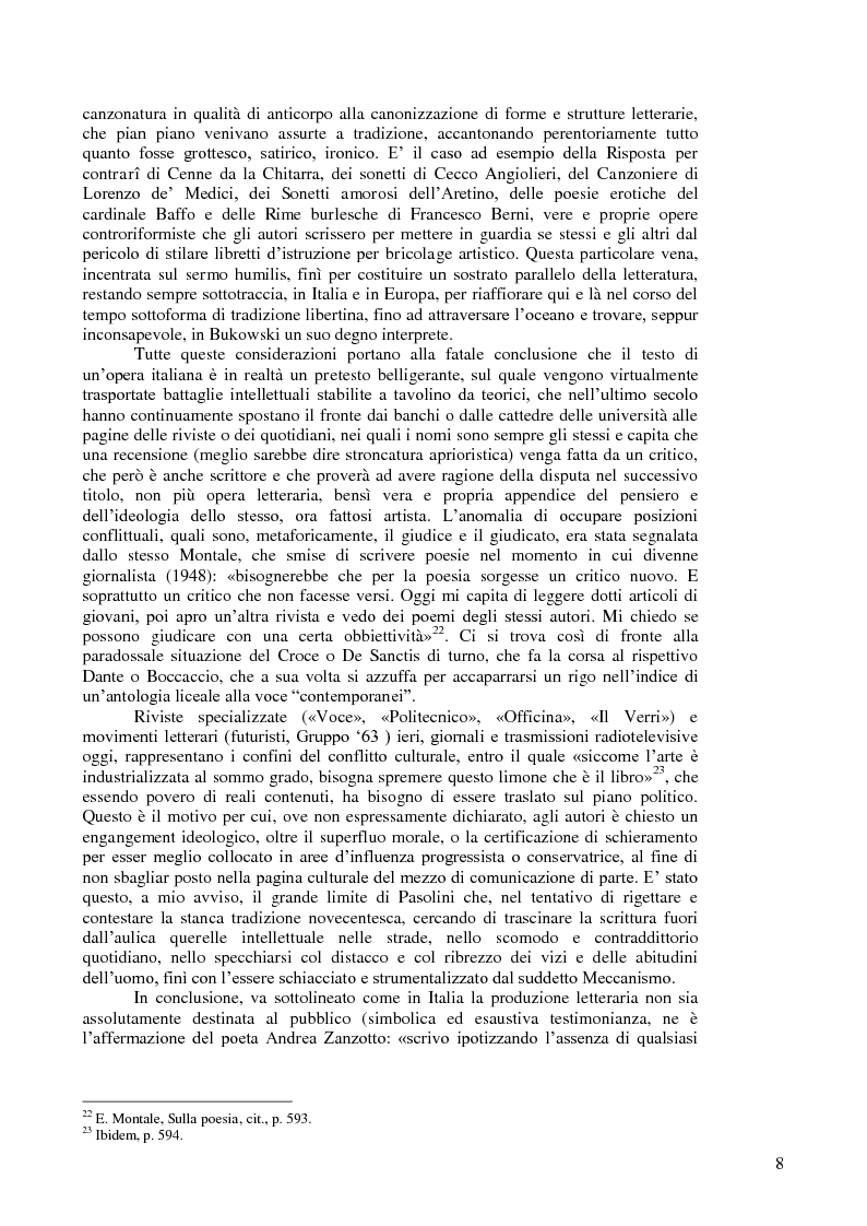 Anteprima della tesi: Ultimo viene il poeta. La mancata influenza di Henry Charles Bukowski Jr. in Italia., Pagina 4