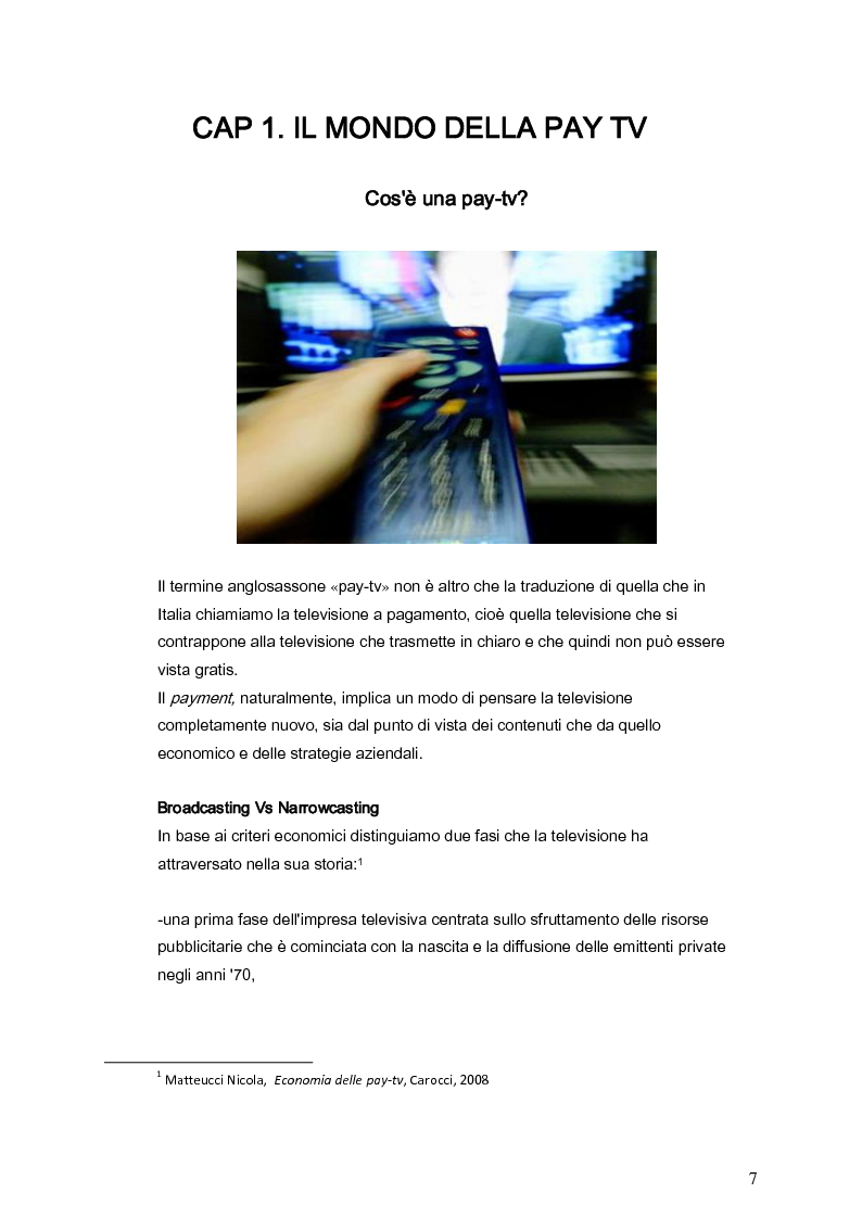 Anteprima della tesi: Il marketing della pay-tv tra Italia e Spagna, Pagina 4