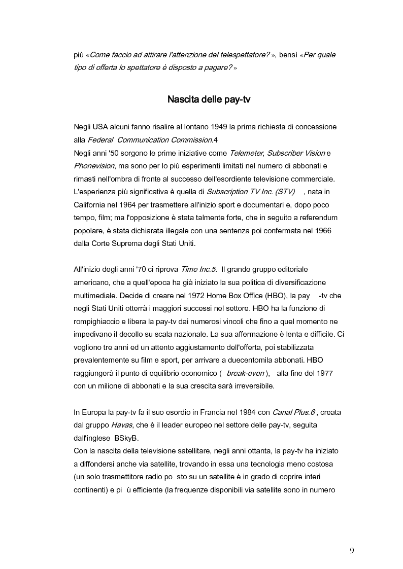 Anteprima della tesi: Il marketing della pay-tv tra Italia e Spagna, Pagina 6