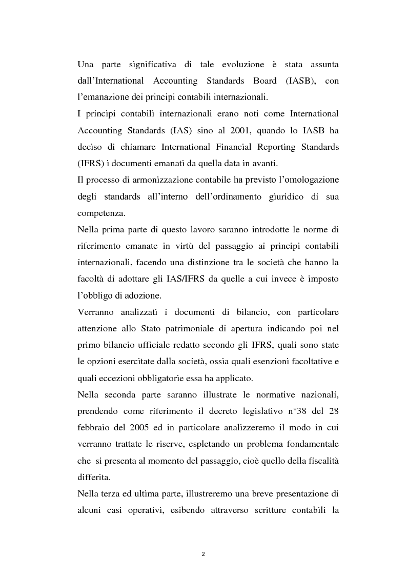 Anteprima della tesi: La prima adozione degli IAS/IFRS, Pagina 2