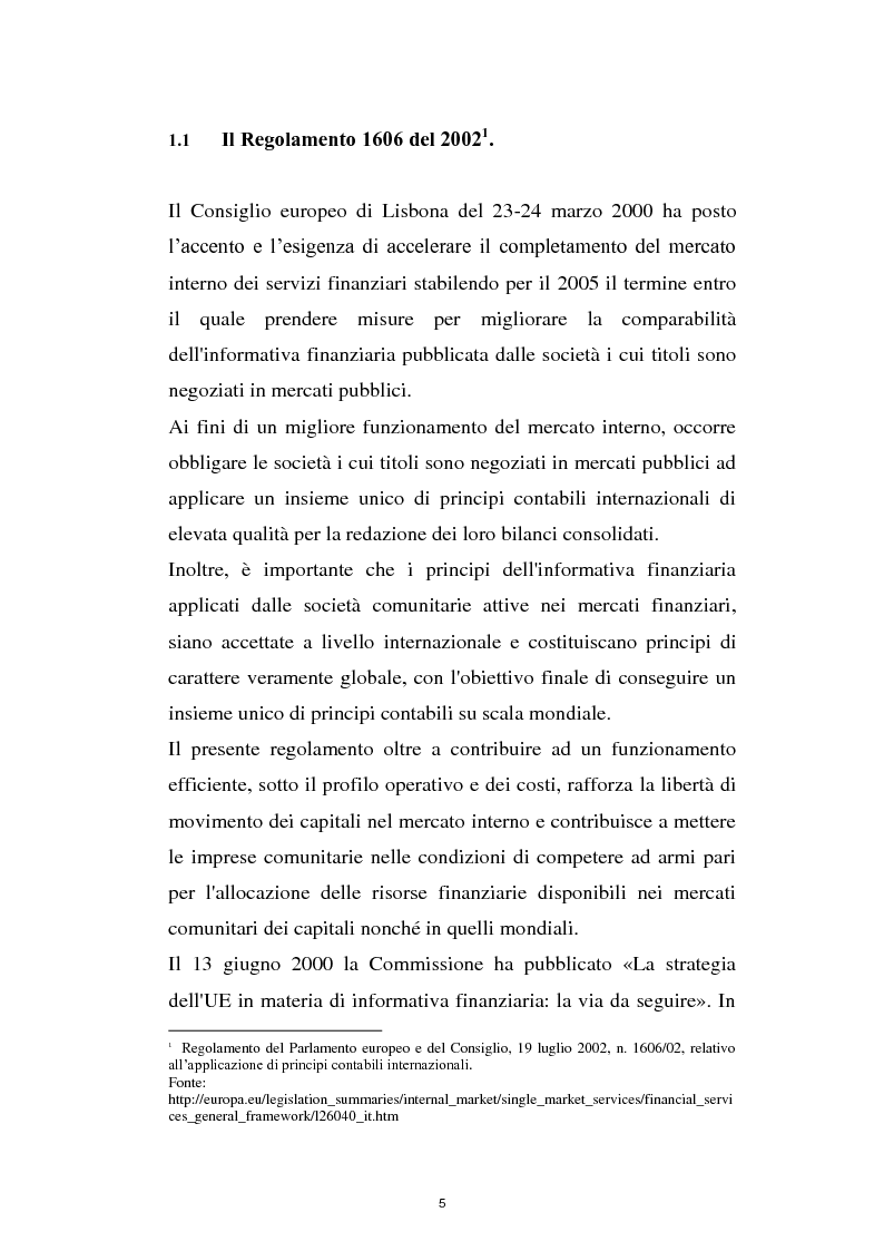 Anteprima della tesi: La prima adozione degli IAS/IFRS, Pagina 5