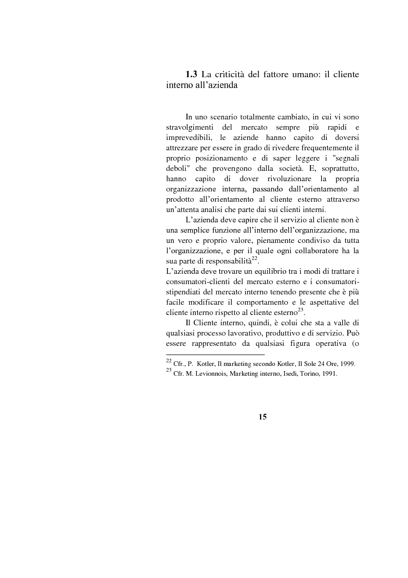 Anteprima della tesi: Il marketing interno nelle aziende di servizi: il caso Banca Intesa-Sanpaolo, Pagina 13