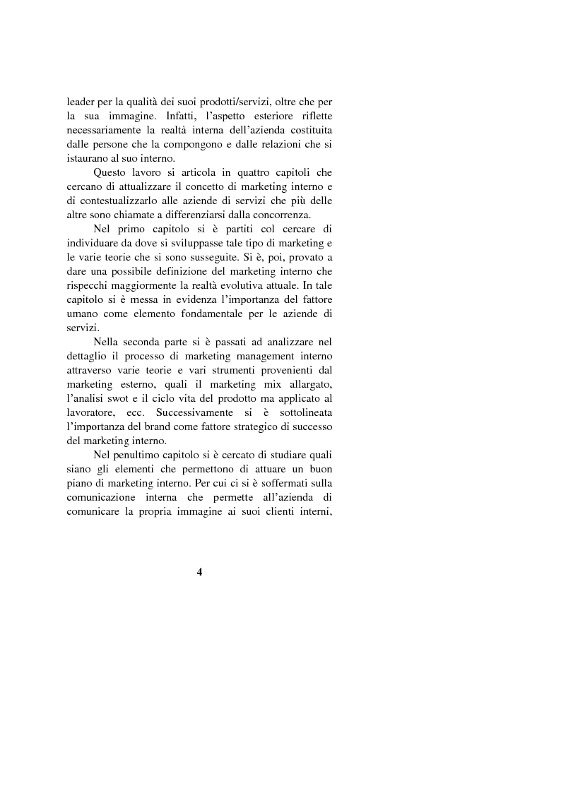 Anteprima della tesi: Il marketing interno nelle aziende di servizi: il caso Banca Intesa-Sanpaolo, Pagina 2